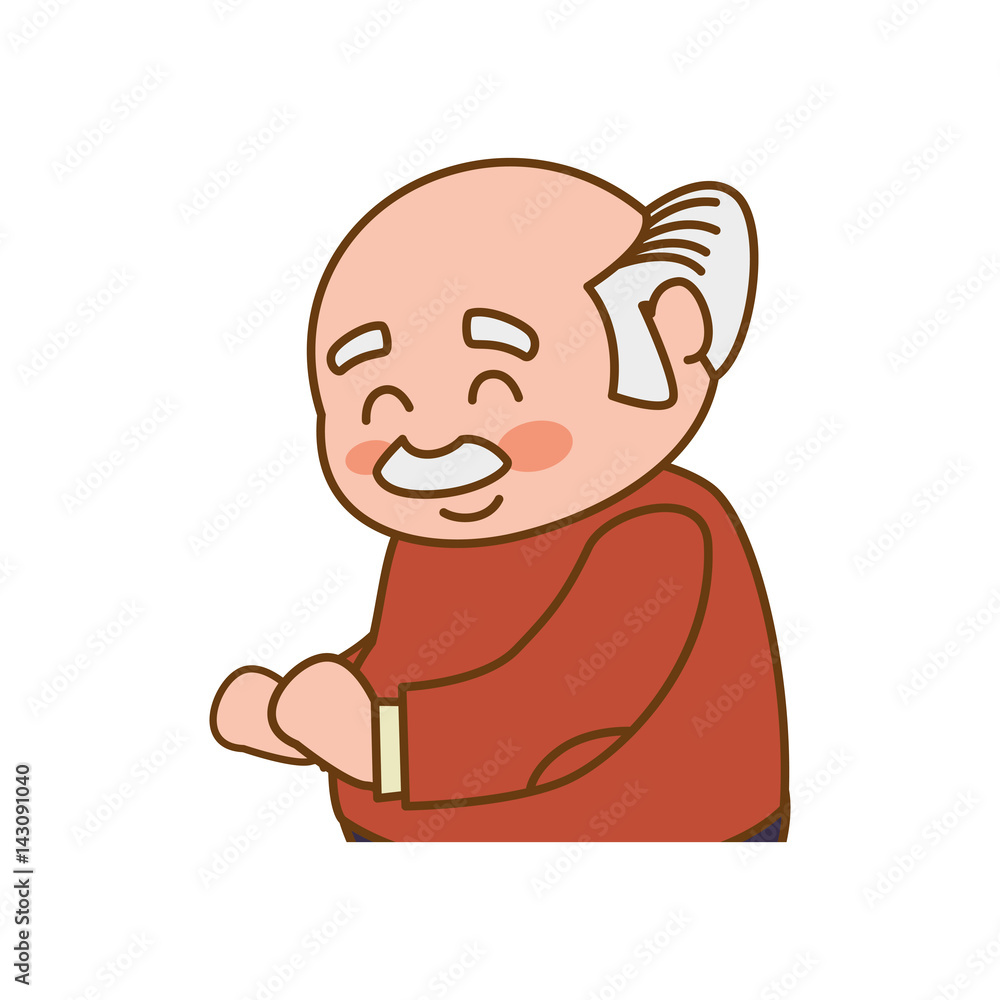 Obraz premium adult male avatar elder vector icon illustration