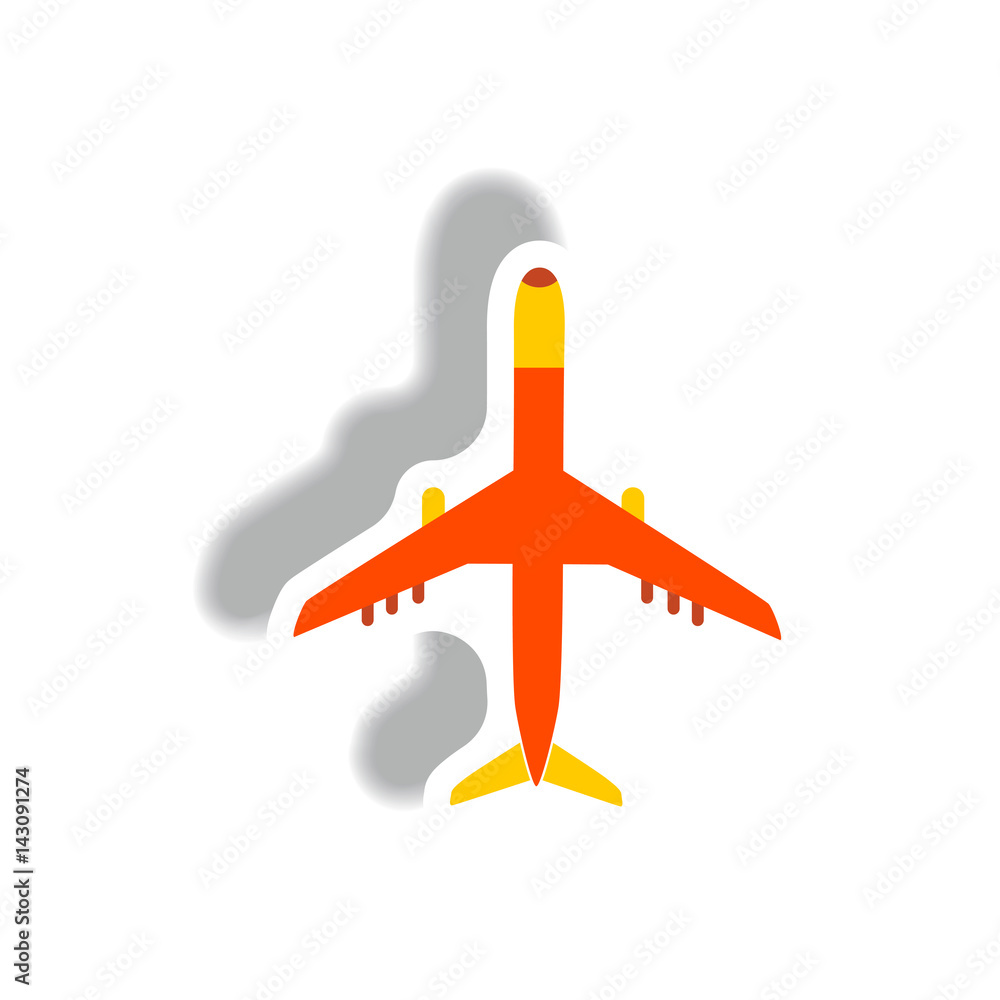stylish icon in paper sticker style travel airplane stylish icon in paper sticker style travel airplane