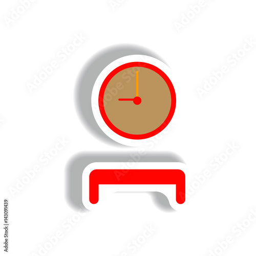 stylish icon in paper sticker style waiting hall