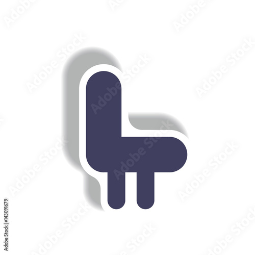 stylish icon in paper sticker style seat transport