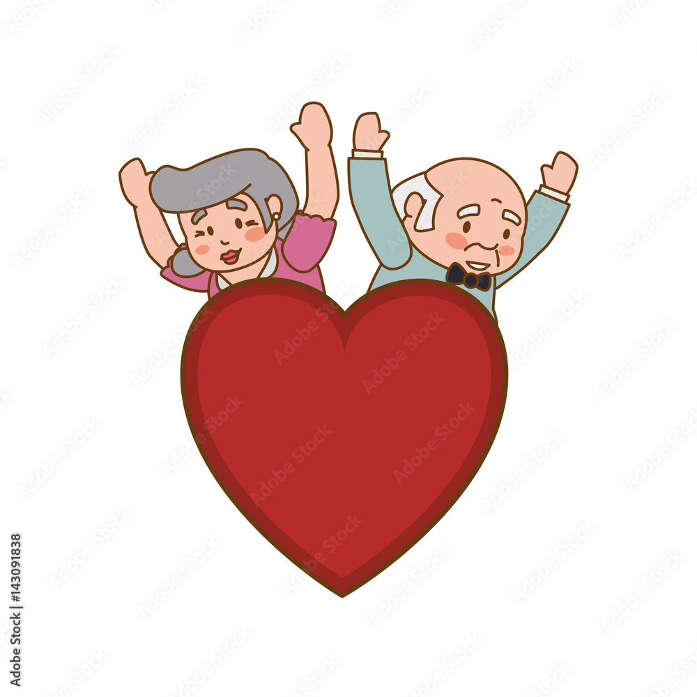 couple elder heart symbol vector icon illustration graphic design couple elder heart symbol vector icon illustration graphic design