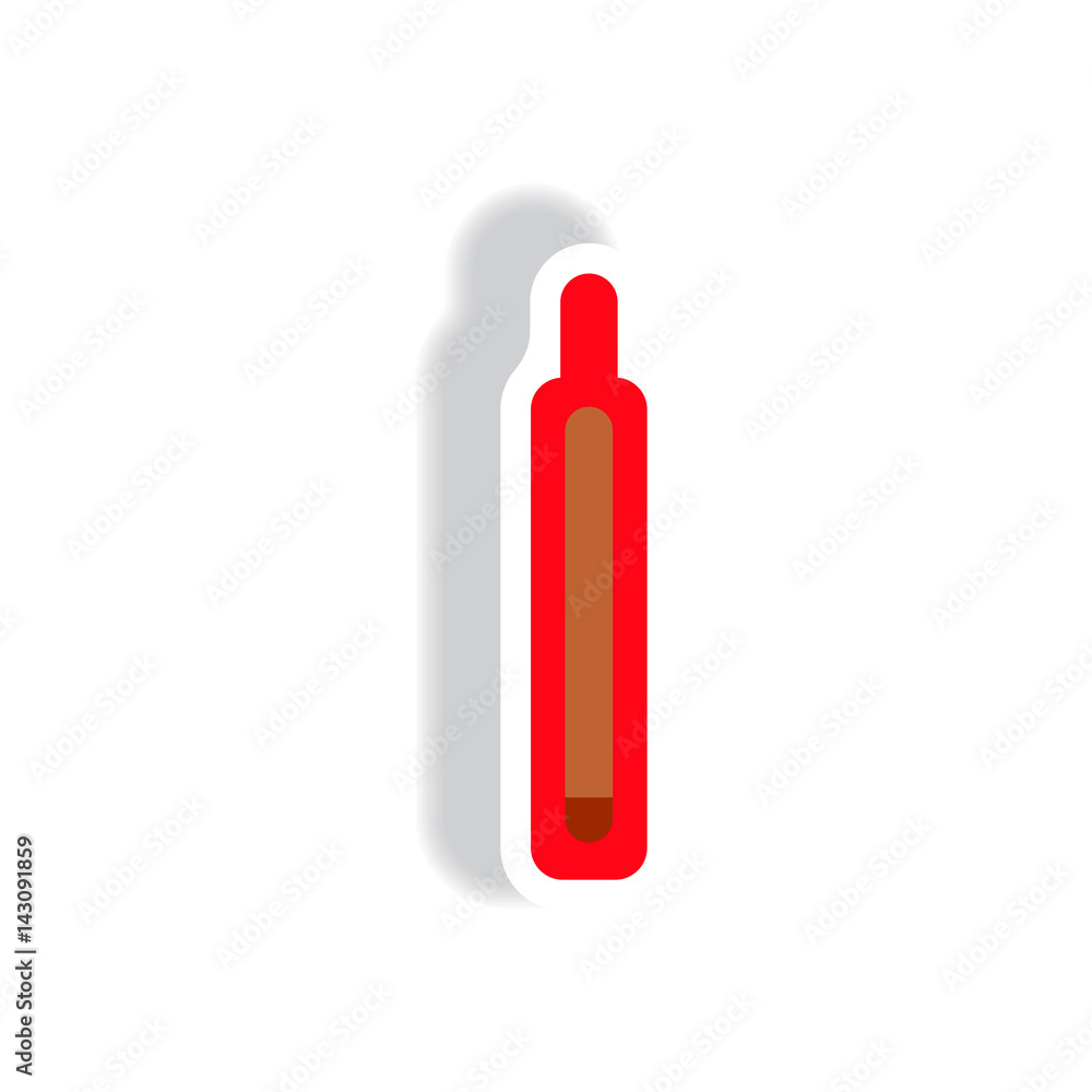 stylish icon in paper sticker style medical thermometer stylish icon in paper sticker style medical thermometer