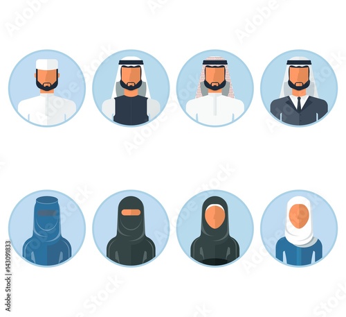 set of arabian people icon