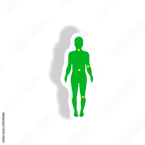 stylish icon in paper sticker style body osteoarthritis