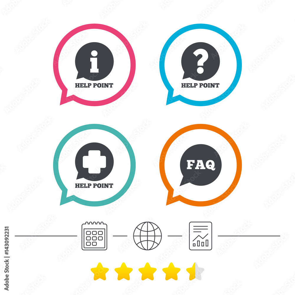 Help point icons. Question, information symbol. Help point icons. Question, information symbol.