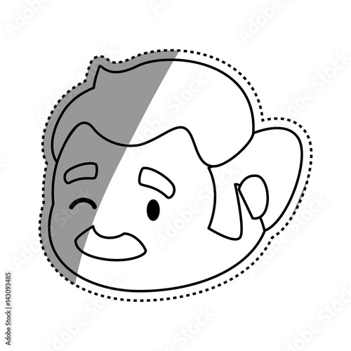 adult male avatar elder head vector icon illustration