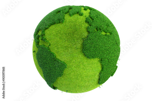 Fototapeta Naklejka Na Ścianę i Meble -  Grass Earth Globe, 3D rendering