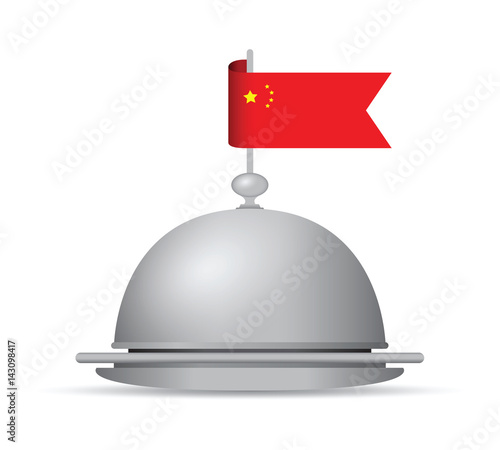 Photography china flag dinner platter