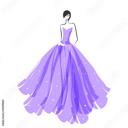 woman in the ball gown purple