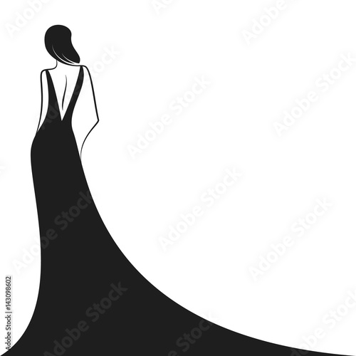 woman in the ball gown black