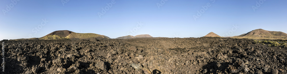 volcanos in Timanfaya national park near Mancha Blanca
