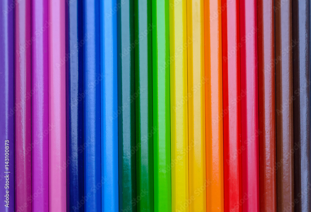 Background of multi-colored pencils