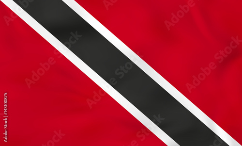 Trinidad and Tobago waving flag. Trinidad and Tobago national flag background texture.