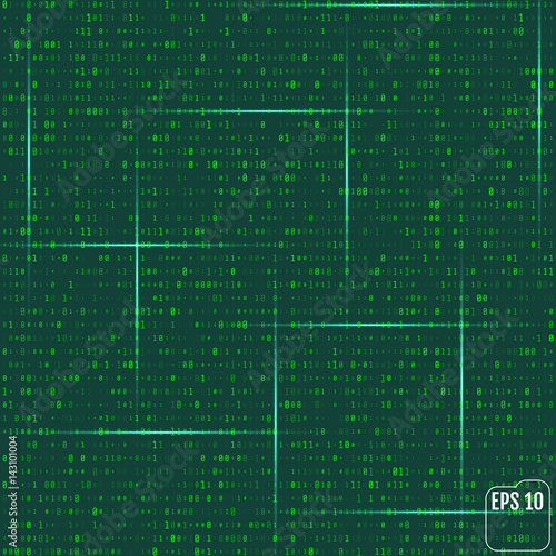 Matrix background with the green symbols