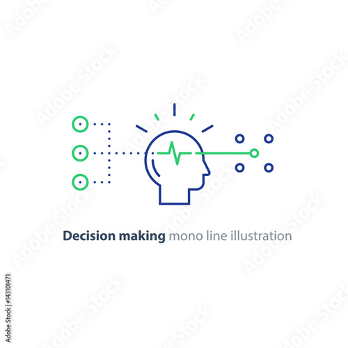 Target group, decision making, bias concept, choose options, creative thinking