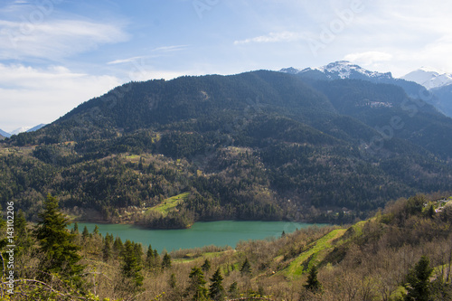 Plastira Lake. Greece. Panoramic view. Beautiful landscape.