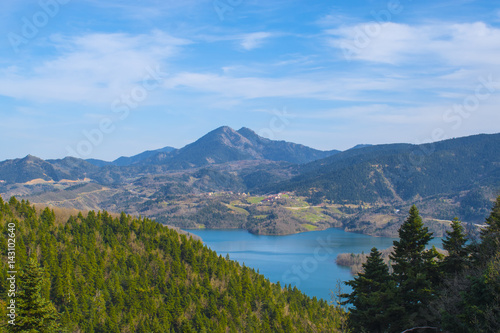 Plastira Lake. Greece. Panoramic view. Beautiful landscape.