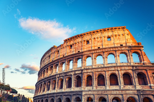 Colosseum at sunset in Rome  Italy