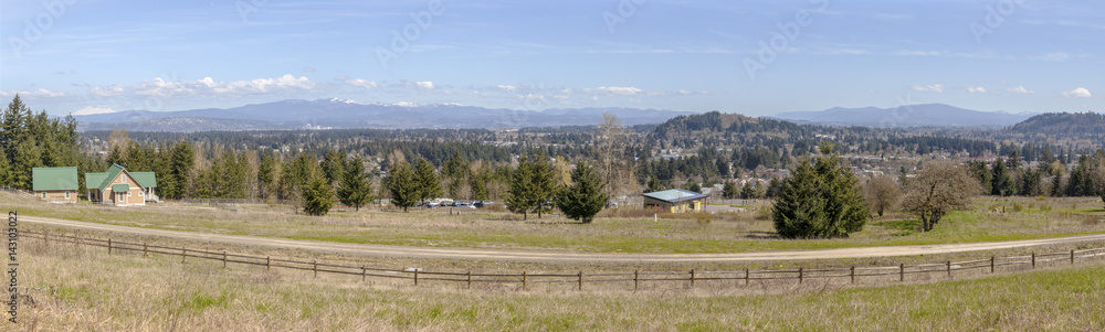 Powell Butte park panorama in Portland Oregon.