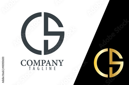 Initial Letter CS With Linked Circle Logo