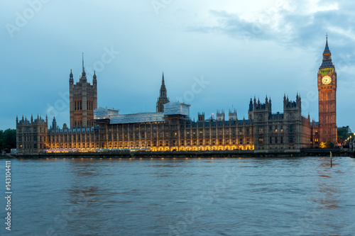 LONDON  ENGLAND - JUNE 16 2016  Houses of Parliament with Big Ben from Westminster bridge  London  England  Great Britain