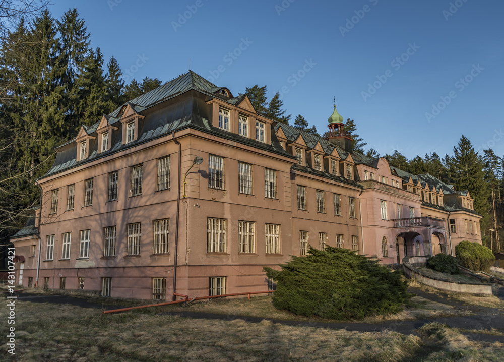 Big palace near forest in Jetrichovice