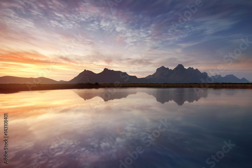 Wallpaper Mural Beautiful natural of the colorful sky and beautiful water reflection,during the time sunrise at Khao Sam Roi Yot National Park,Prachuap Khiri Khan Province in Thailand. Travel and natural Concept Torontodigital.ca