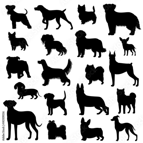 dog silhouette set