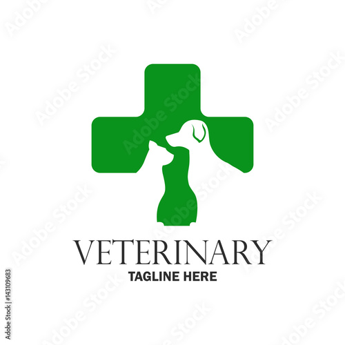veterinary logo with text space for your slogan / tagline, vector illustration