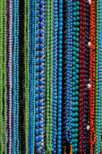 Glass and stone beads on the market, Arambol, Goa