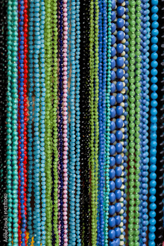 Glass and stone beads on the market, Arambol, Goa