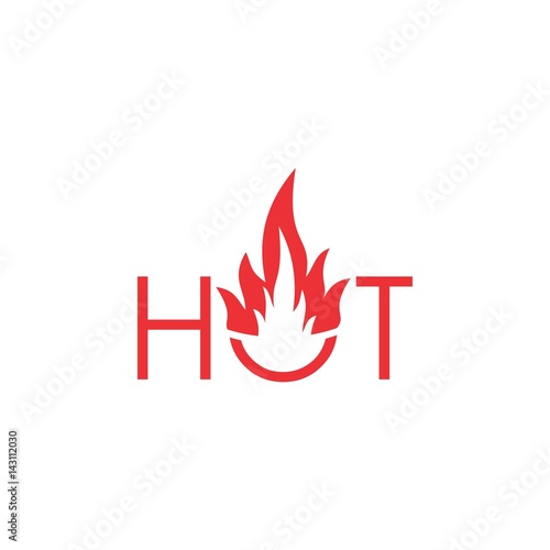 letter hot with fire logo