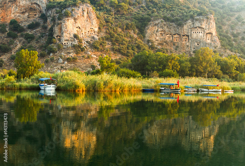 Kaunian rock tombs from Dalyan, Ortaca, Turkey