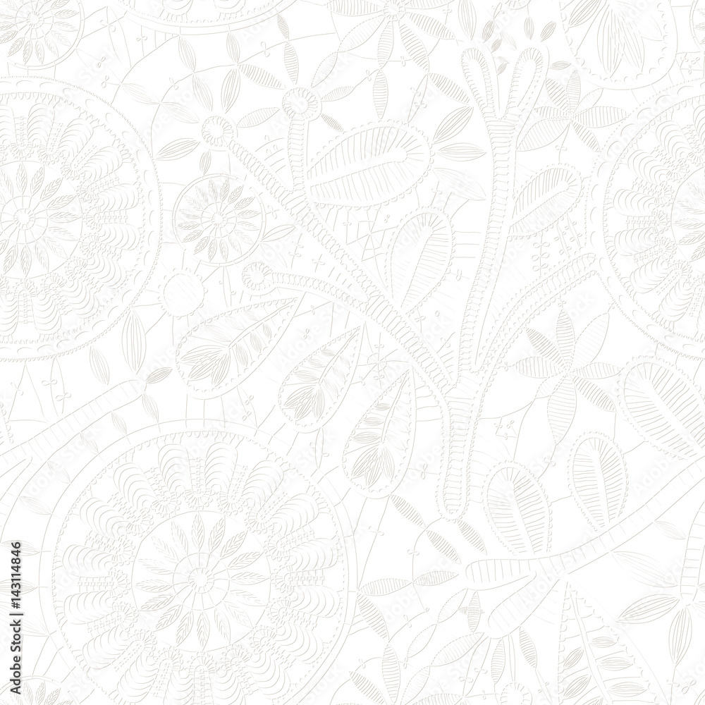 Seamless White Lace Pattern On Beige Background Royalty Free SVG