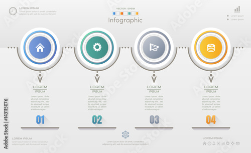 Infographics design template with icons, process diagram, vector eps10 illustration