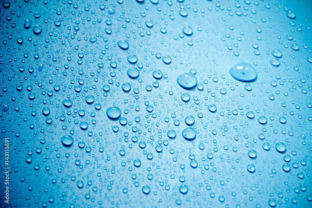 Water drops on blue background. Water drops on blue background.