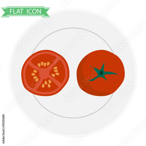Tomato on a plate