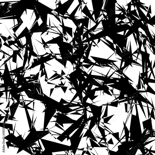Chaotic, rough texture. Random pattern with scattered edgy shapes. Scratchy surface.