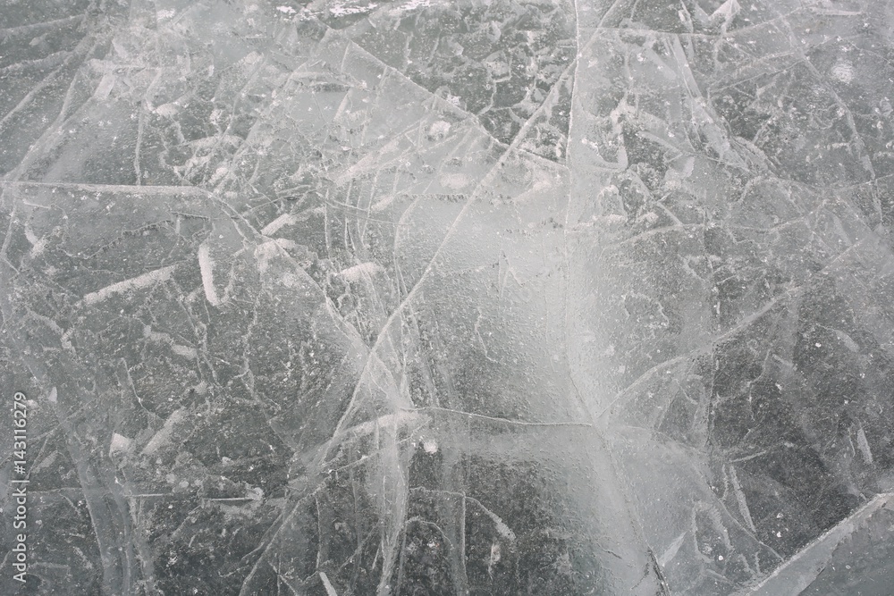Ice with cracks on the road. 1
