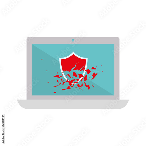 computer broken security vector icon illustration graphic design