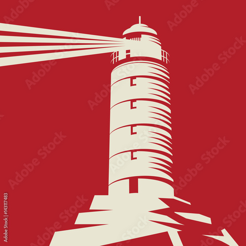Lighthouse, Beacon, Lighthouse Stands on Rocks