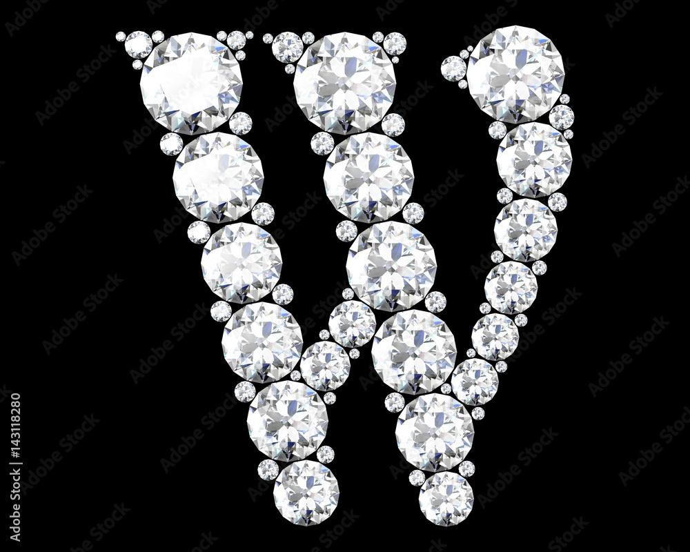 Diamond alphabet, letters from W Diamond alphabet, letters from W