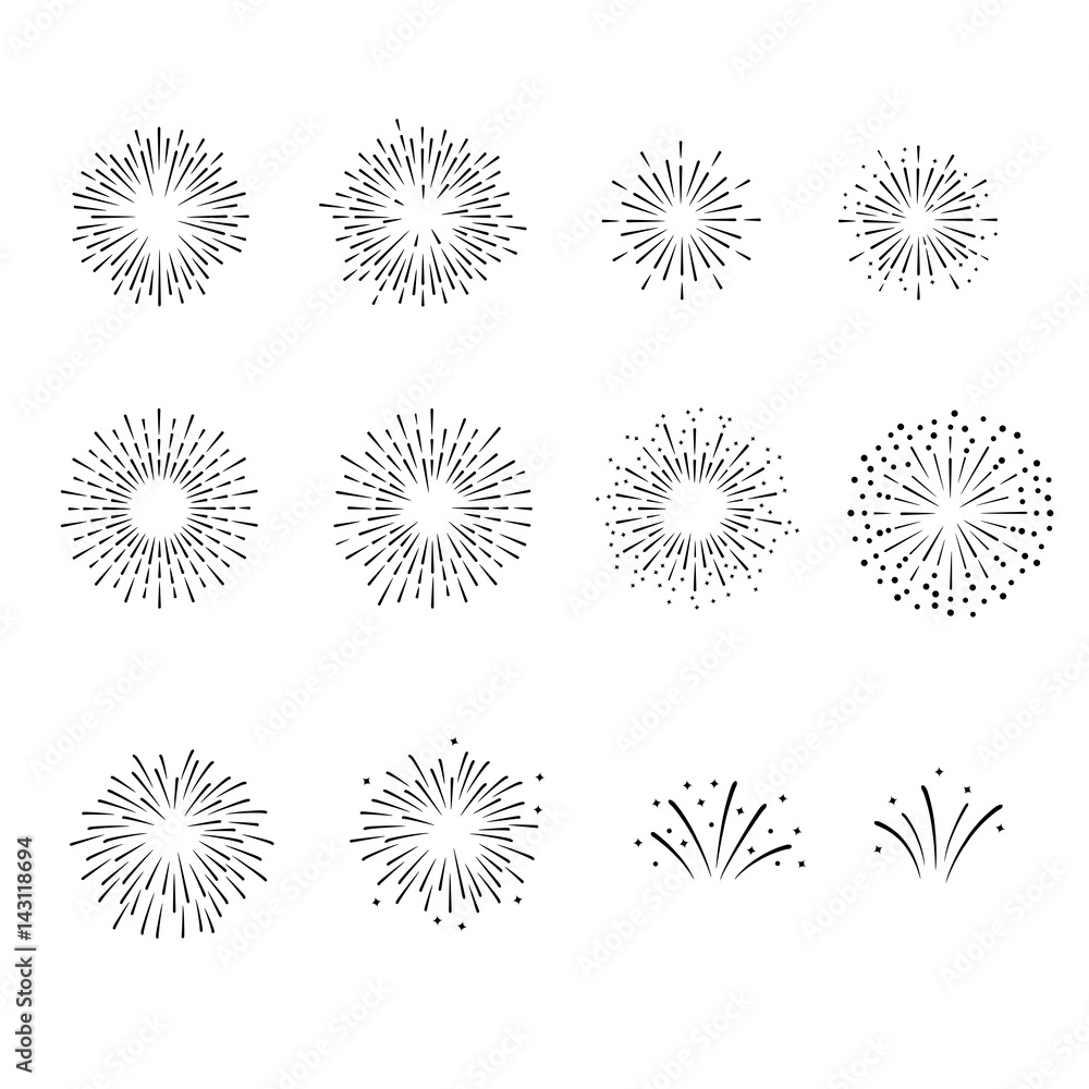 花火 イラスト セット Stock ベクター Adobe Stock