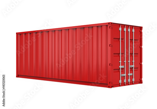 Red Cargo Container Isolated