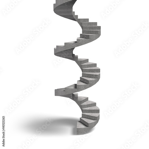 Concrete spiral staircase, 3D illustration