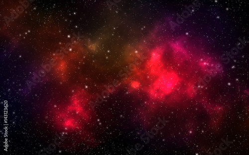 Universe filled with stars, nebula and galaxy