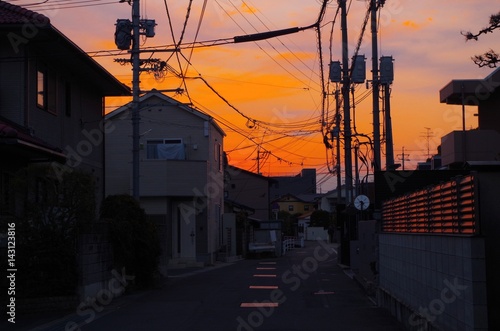 住宅地の夕やけ