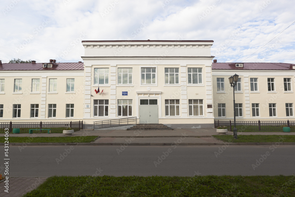 Building of secondary school number 2 with cadet classes in Veliky Ustyug, Vologda region, Russia