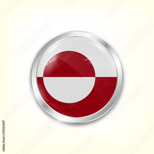 Free Download Round button national flag of Greenland with the reflection of light and shadow. Icon country. Realistic vector illustration. - GFXLoad