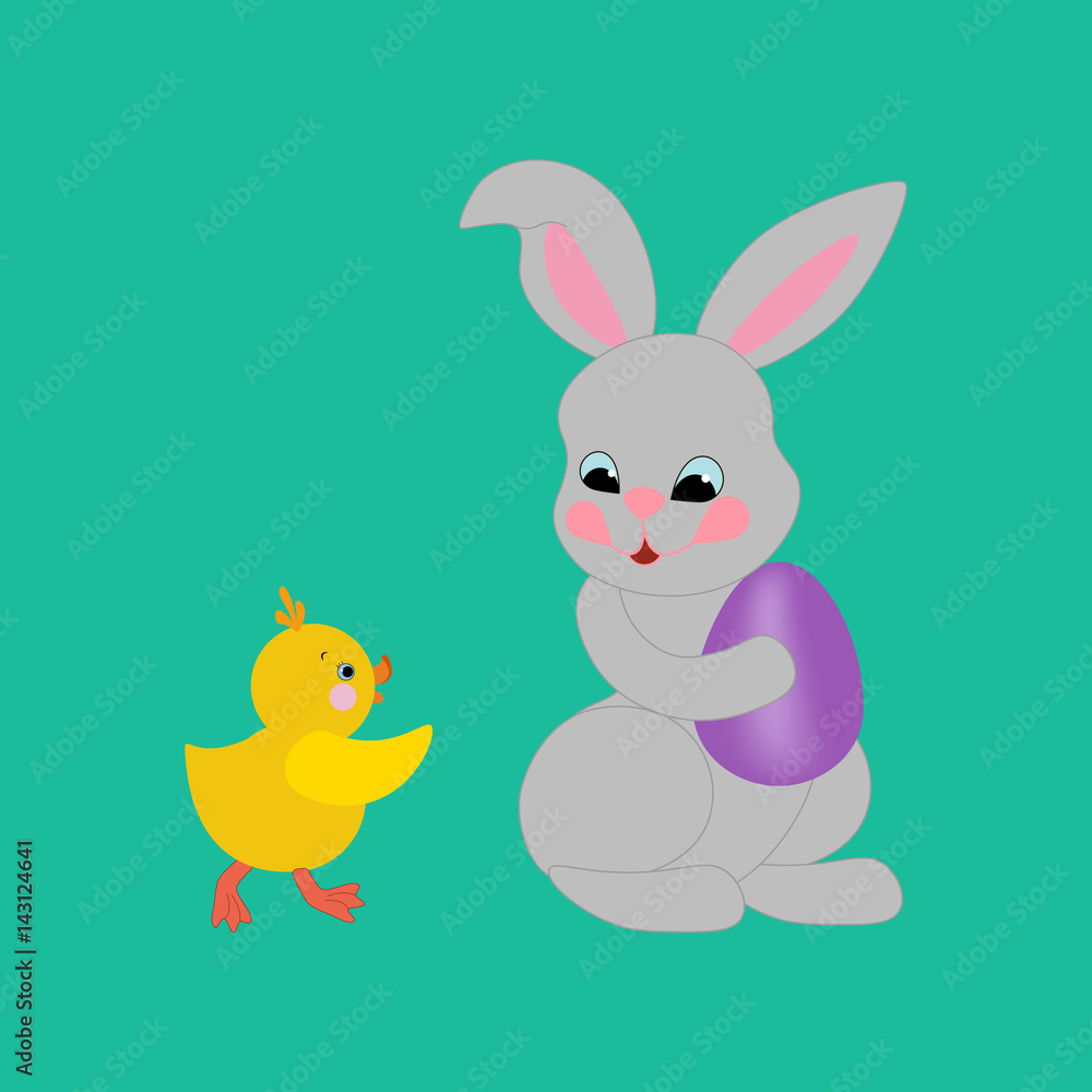 Easter rabbit and chicken Easter rabbit and chicken